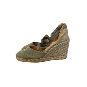Castaner Olive Green Wedge Espadrilles